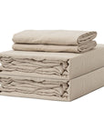 100% French flax linen duvet cover set Taupe