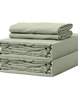 100% French flax linen duvet cover set Sage green