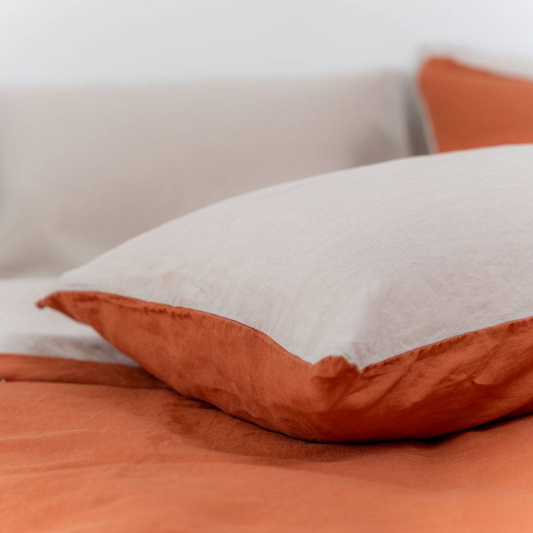 100% French flax linen pillowcase (x2) Linen pillowcases- Kapas Living Malaysia