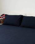 100% TENCEL fitted bedsheet set in various colors.