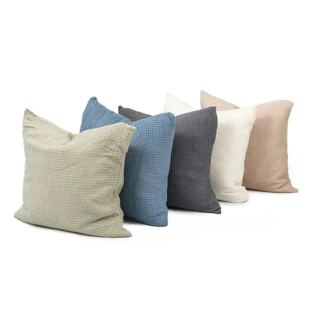 Bamboo waffle throw cushions pillows insert cover