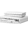 Extra-long staple cotton fitted bedsheet set Chequered white