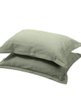 KAPAS LIVING cotton waffle pillowcase (x2) Sage Green