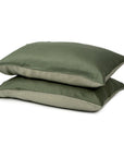 TENCEL Lyocell pillowcases set in forest green and sage green