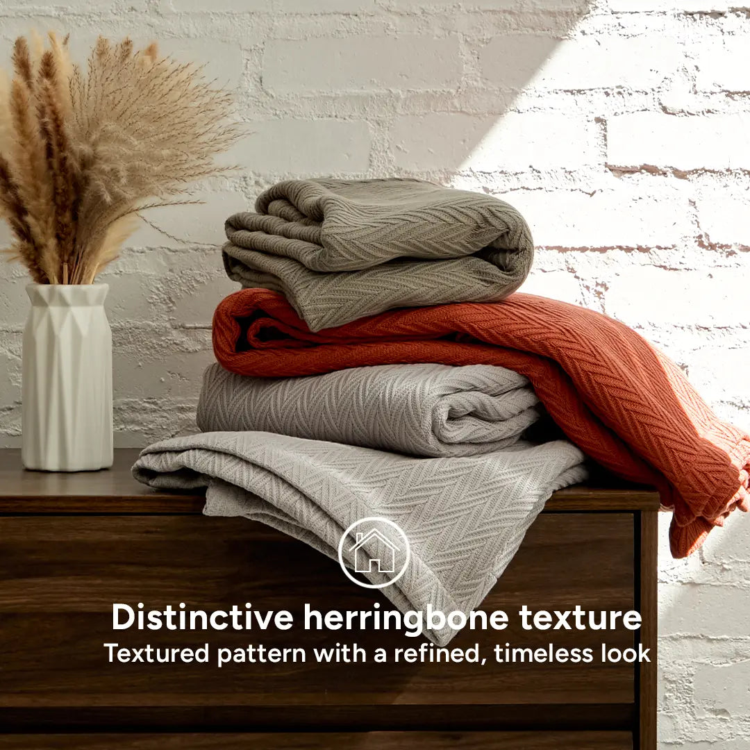 100% Cotton Herringbone Blanket