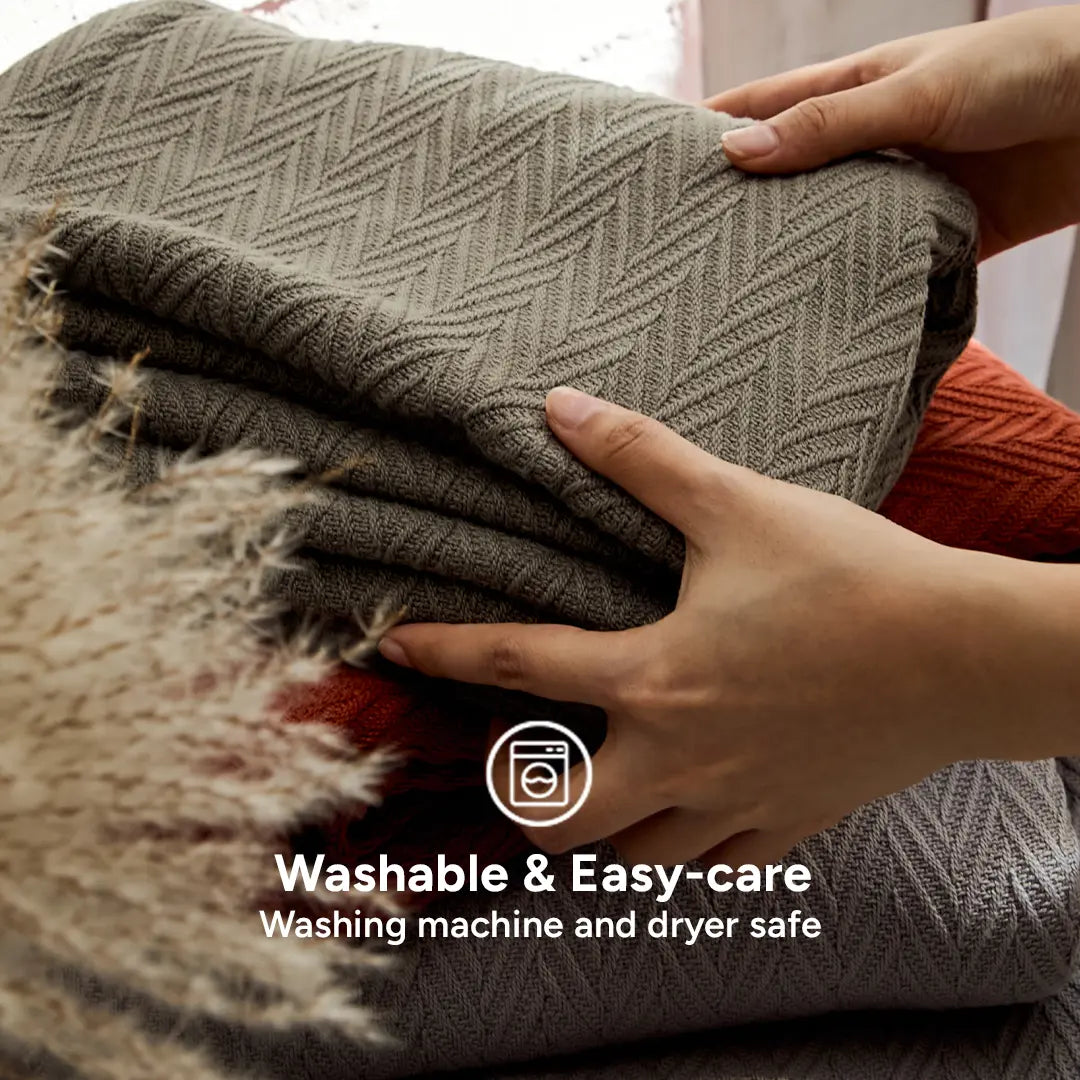 100% Cotton Herringbone Blanket