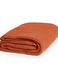 100% Cotton Knitted Blanket Burnt Orange