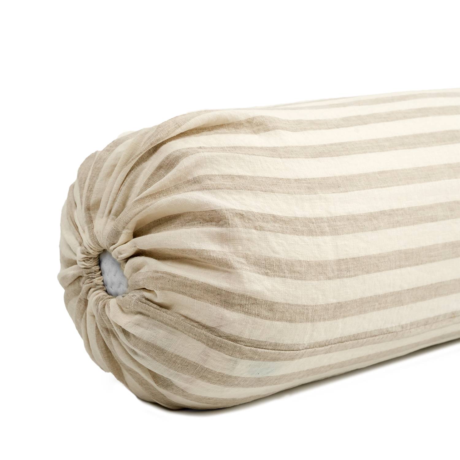 100% French flax linen bolstercase in natural color.