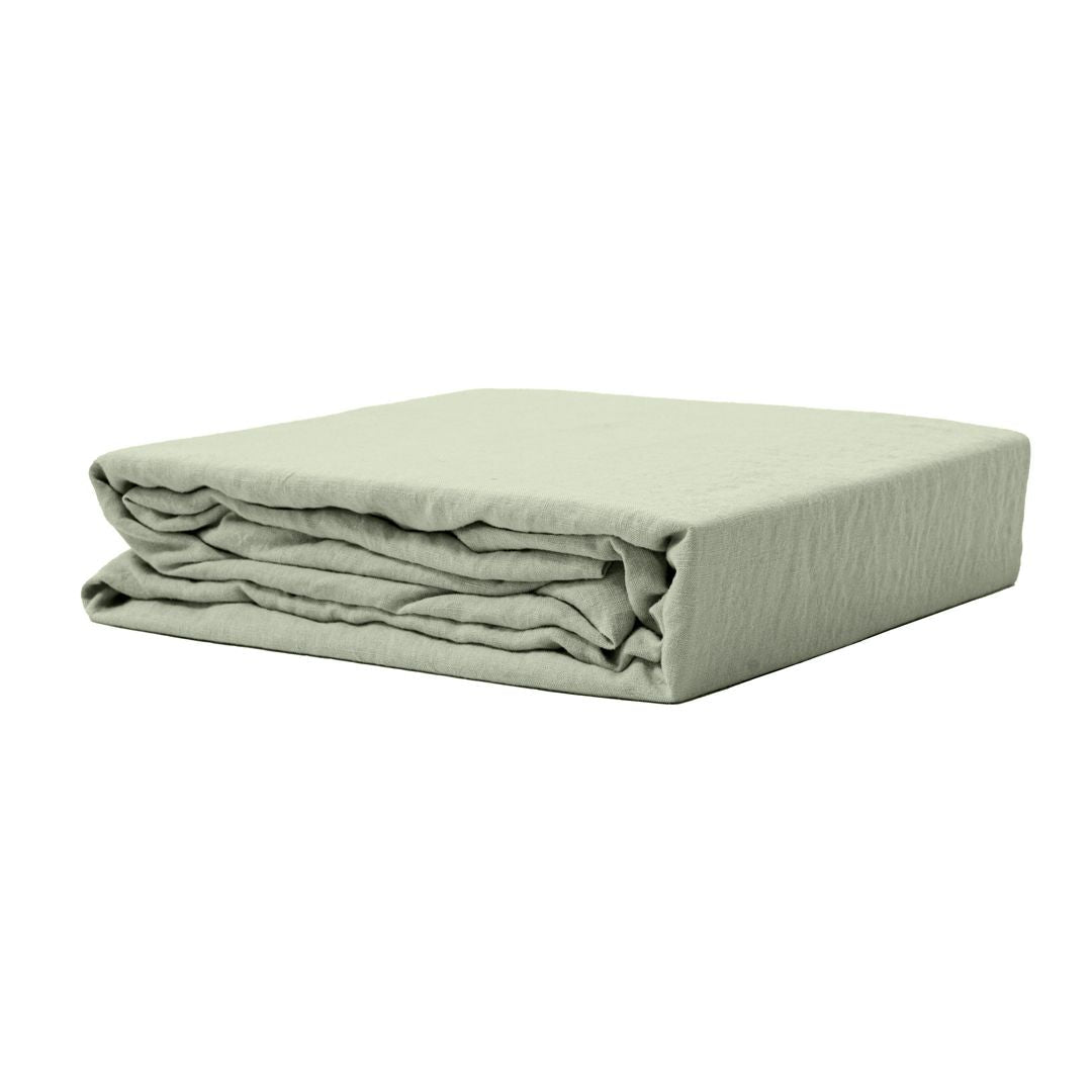 100% French flax linen duvet cover in Mist.