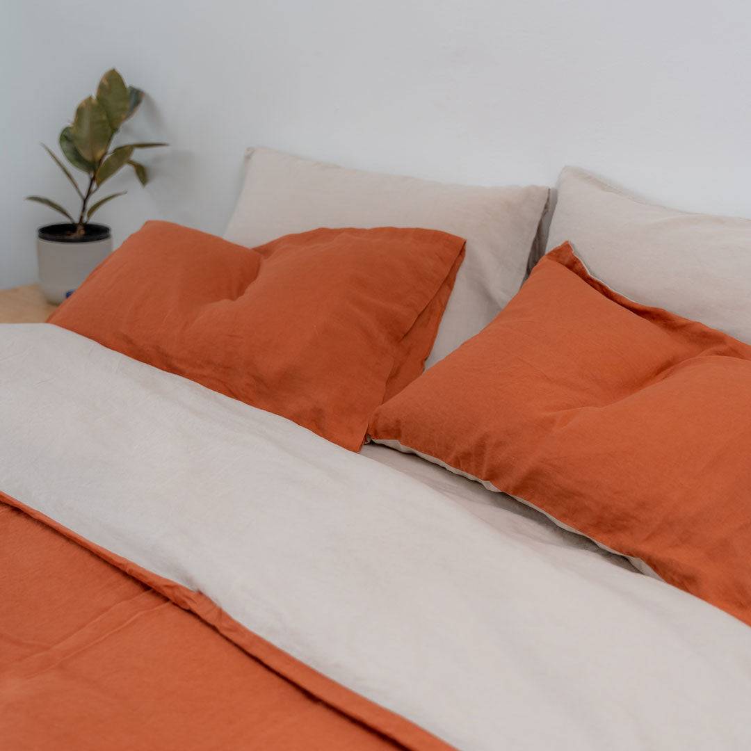 100% French flax linen duvet cover set