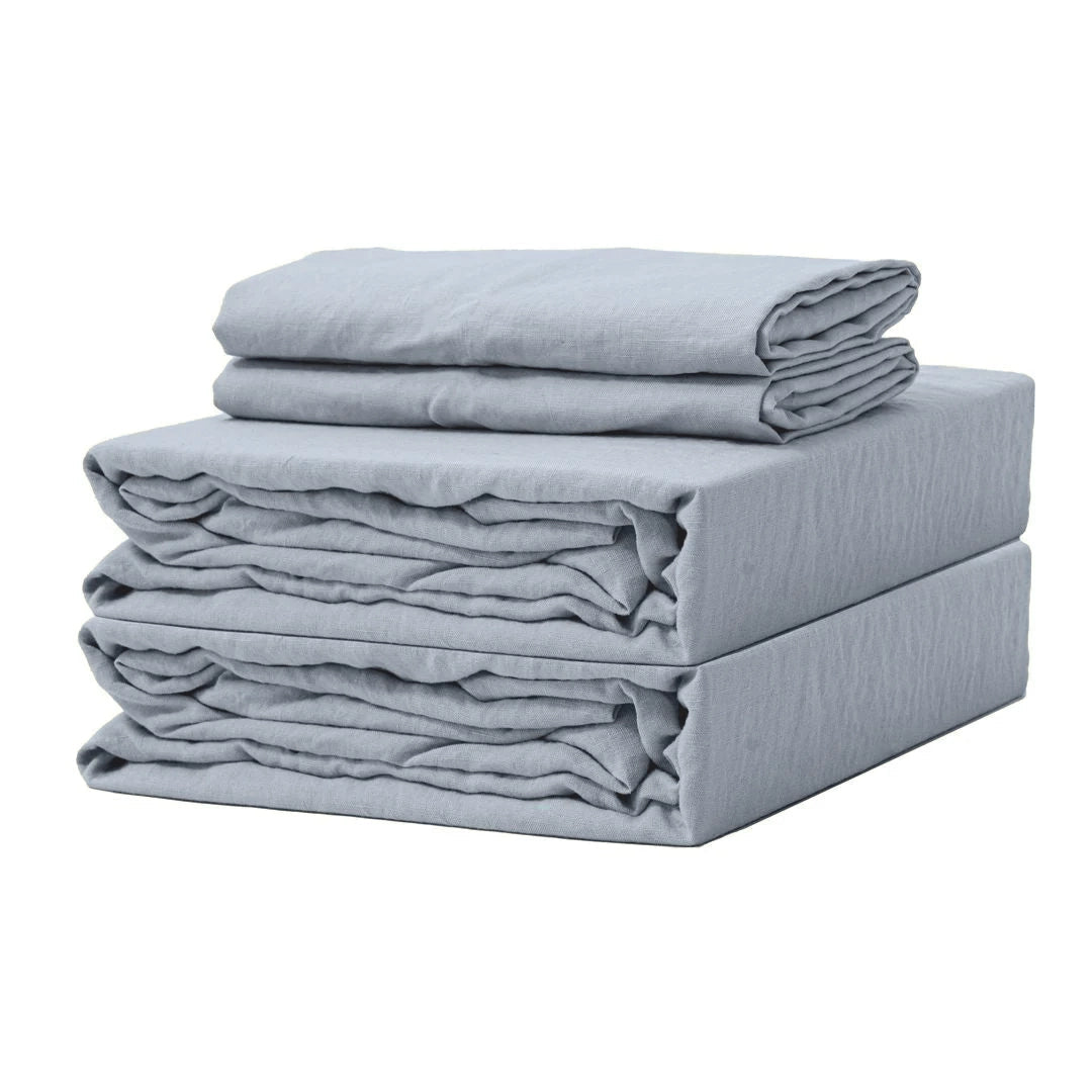 100% French flax linen duvet cover set with a fresh look.