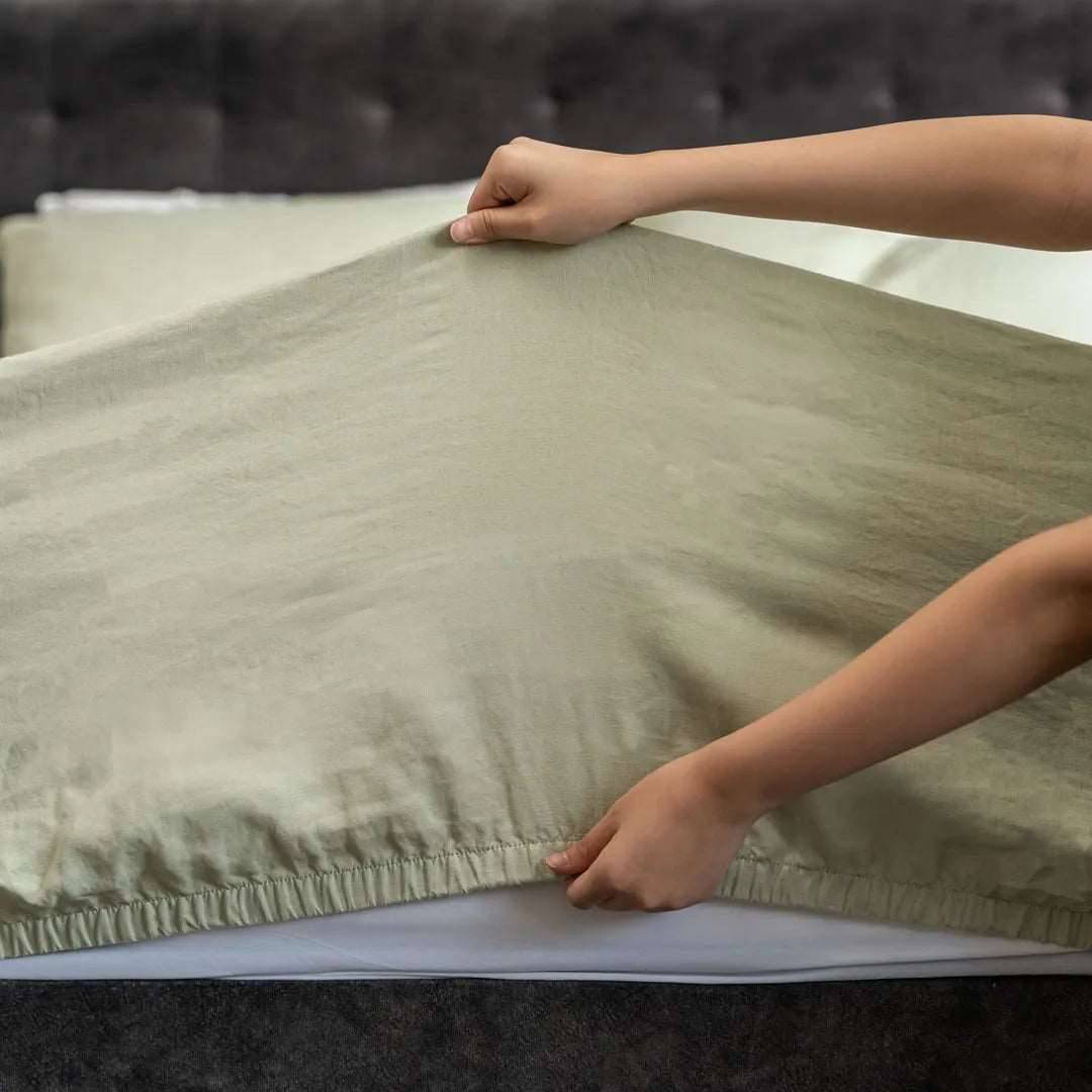 100% French flax linen fitted bedsheet set