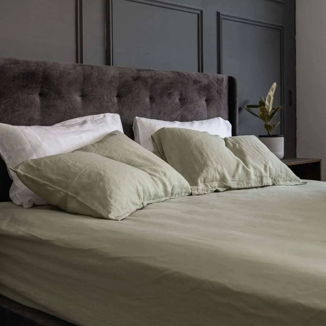 100% French flax linen fitted bedsheet set