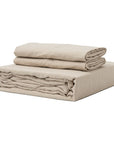 100% French flax linen fitted bedsheet set Taupe