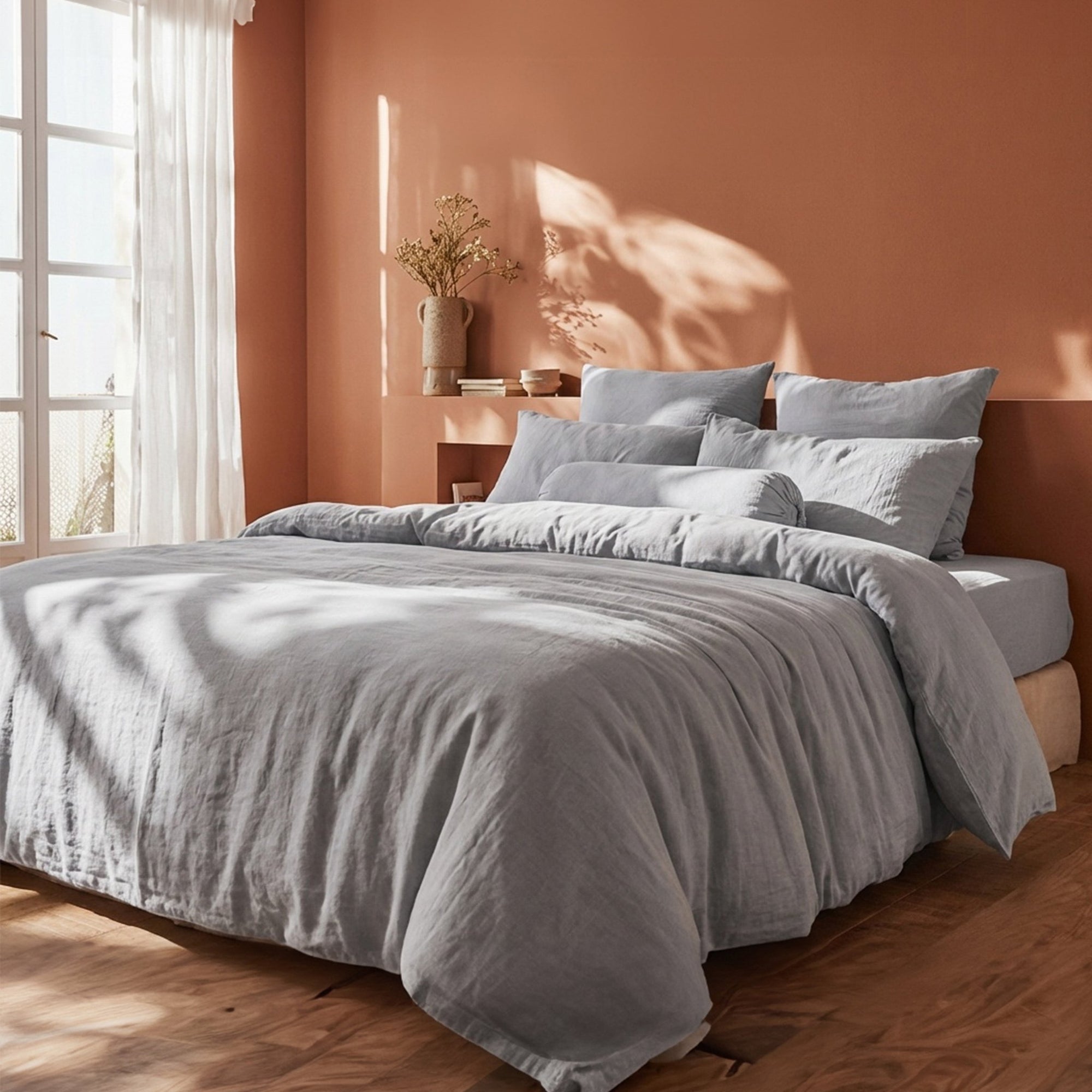 100% French flax linen fitted bedsheet set