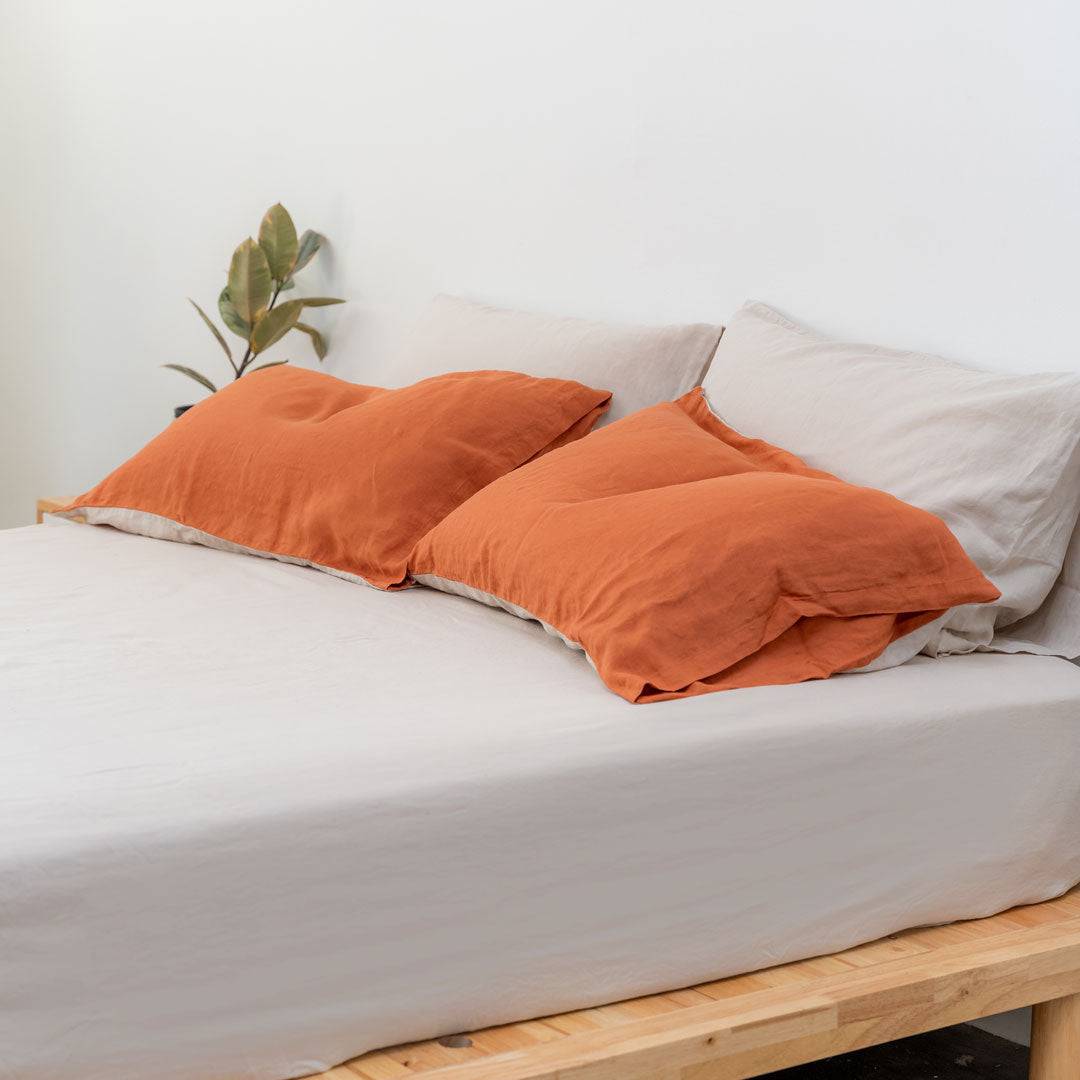 100% French flax linen fitted bedsheet set