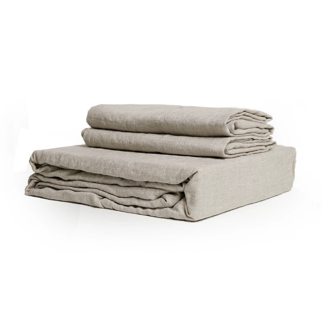 100% French flax linen fitted bedsheet set