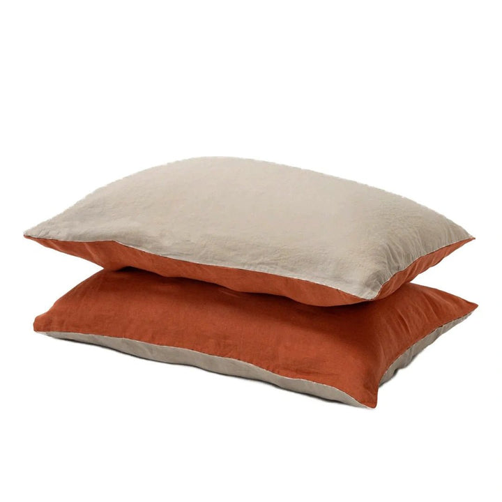 100% French flax linen pillowcase (x2)