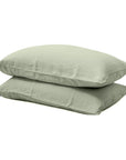 100% French flax linen pillowcase (x2) Sage green