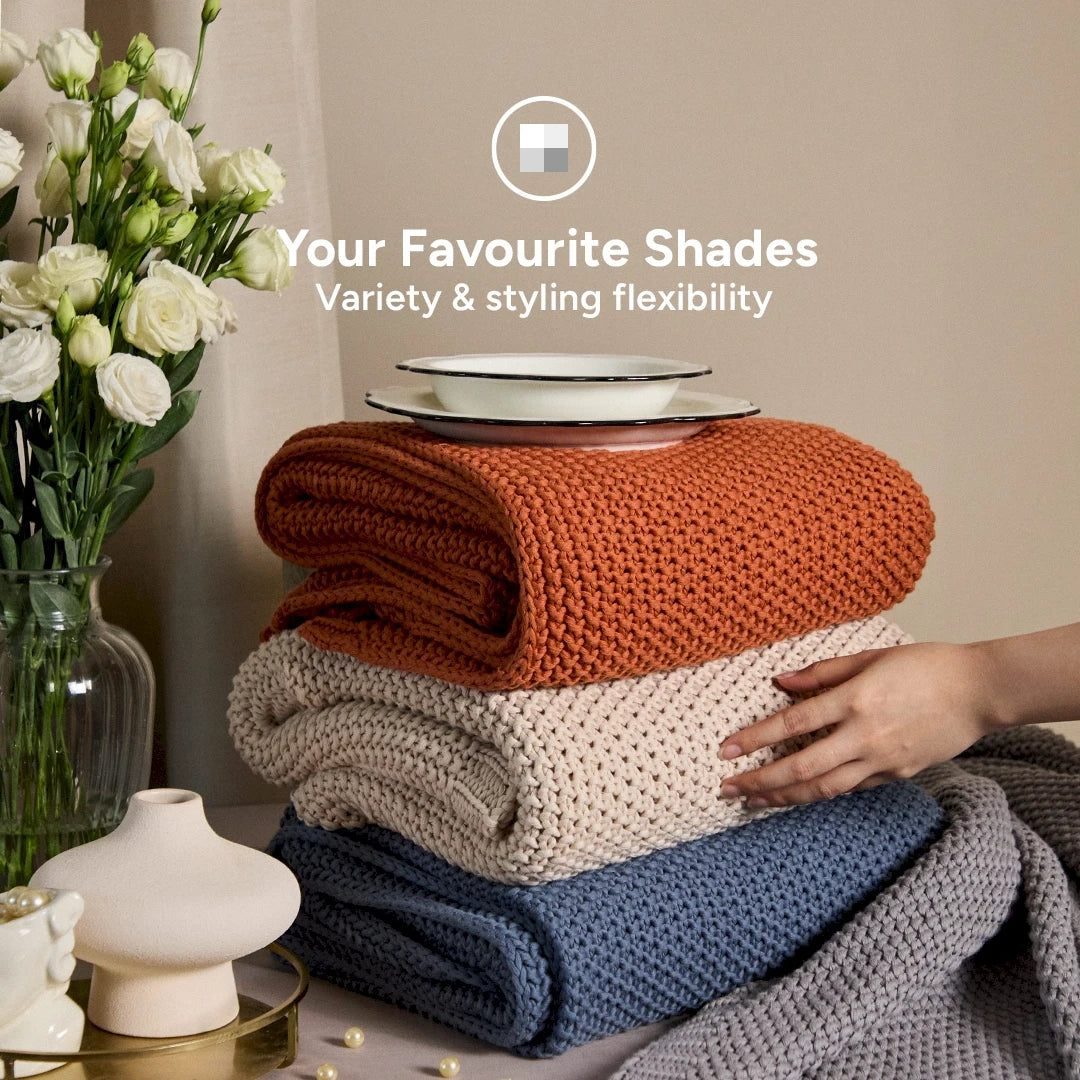 100% Cotton Knitted Blanket
