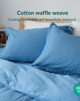 KAPAS LIVING cotton waffle pillowcase (x2)