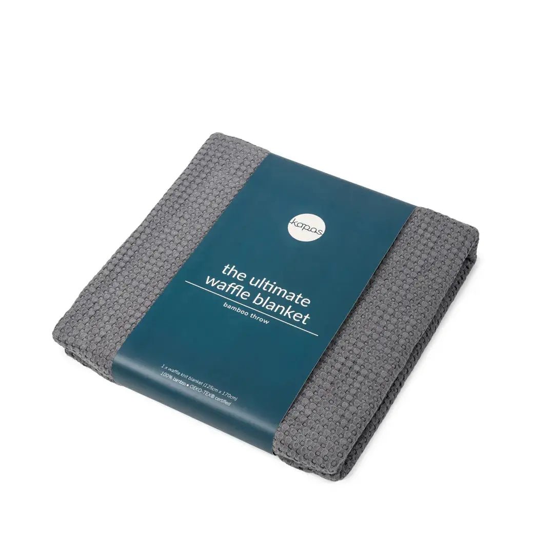 100% Bamboo waffle blanket Slate grey
