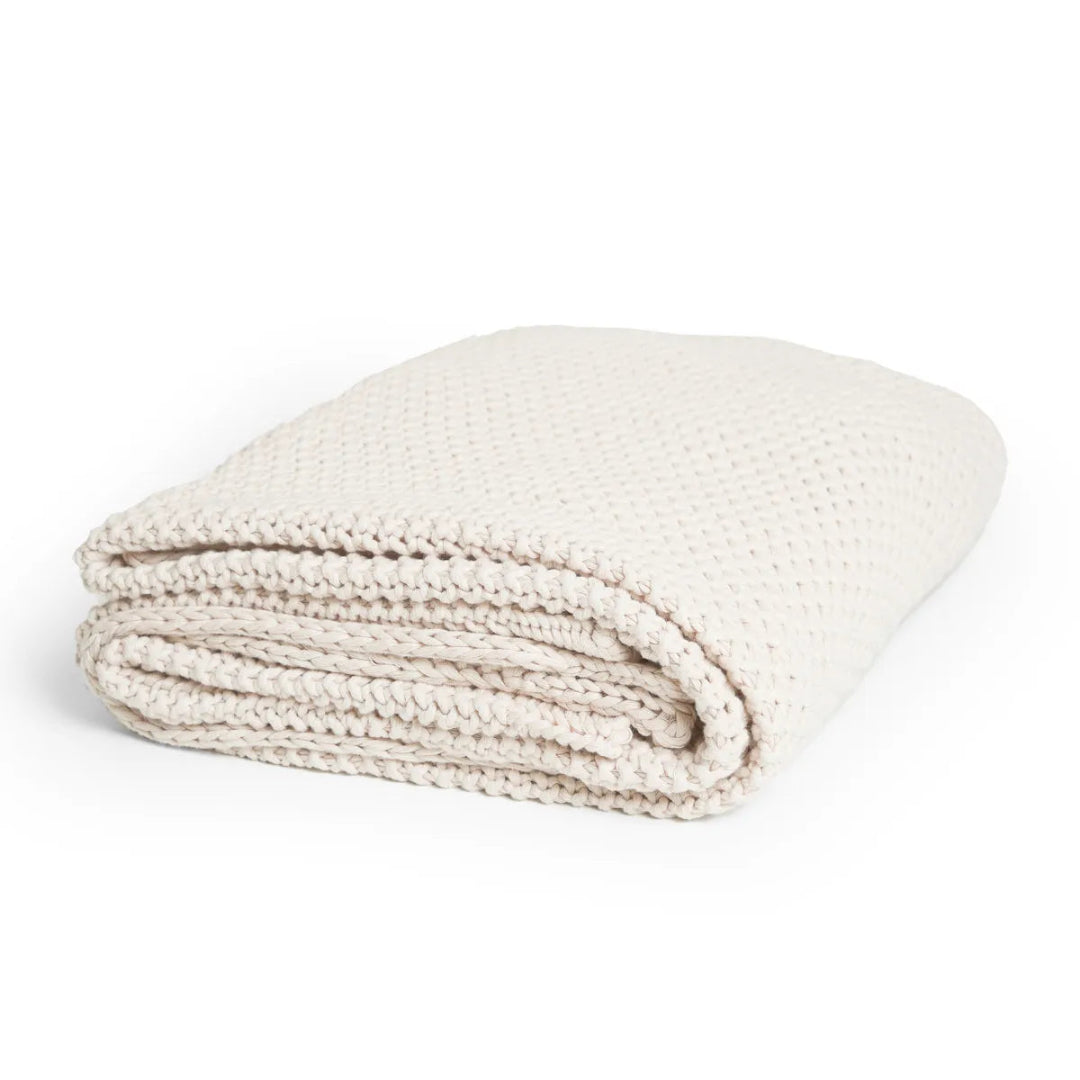 100% Cotton Knitted Blanket Clay