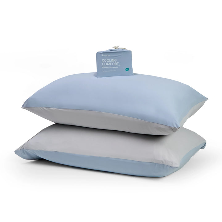 Cooling Pillowcase (x2) - Instant Cool-to-Touch & Stretchable