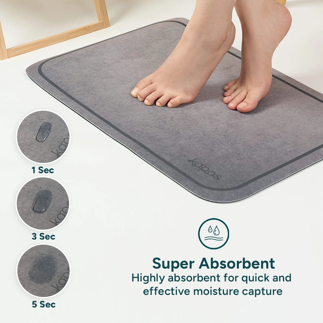 Super absorbent diatomite bath mat common