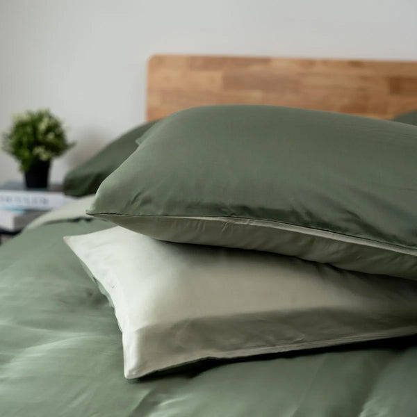 Tencel pillowcases forest green sage green