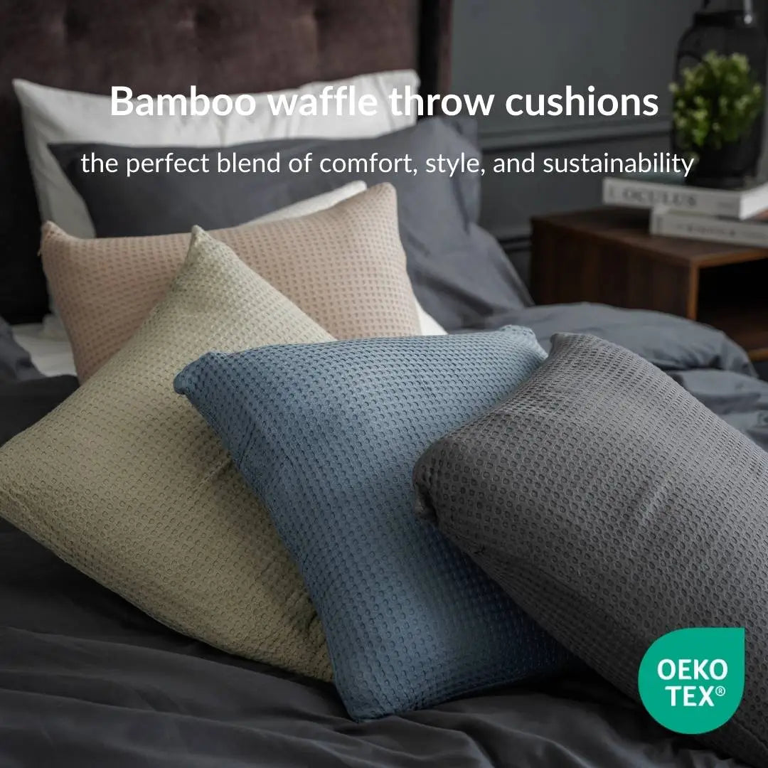 Bamboo waffle throw cushions/pillows (insert + cover)