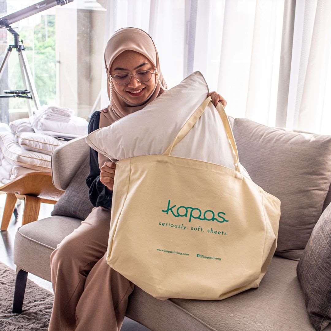 100 Cotton Canvas XL Tote Bag Kapas Living Malaysia