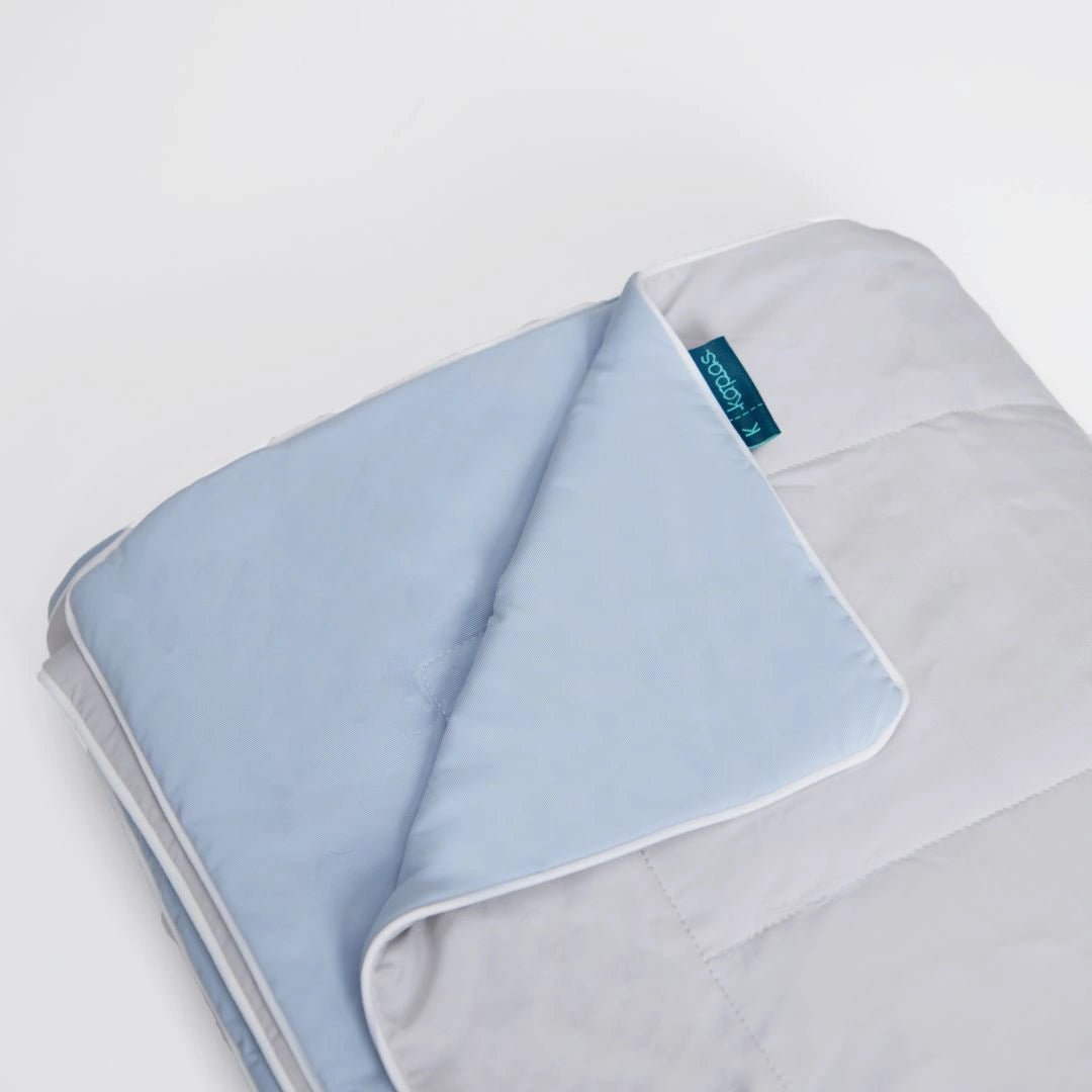 Cooling Marshmallow Blanket Powder Blue + Whisper Grey