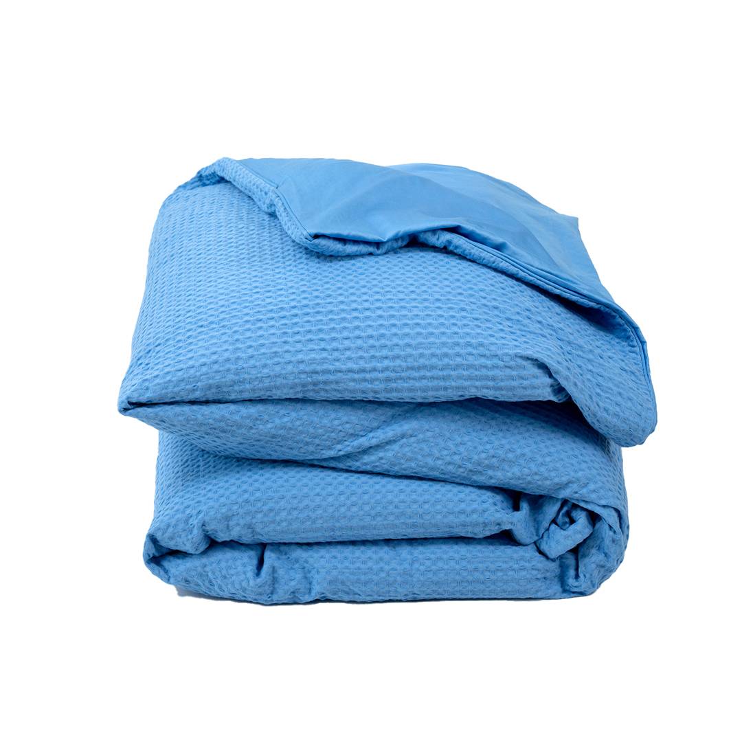 Cotton waffle duvet cover Waffle Ocean Blue (Clearance)