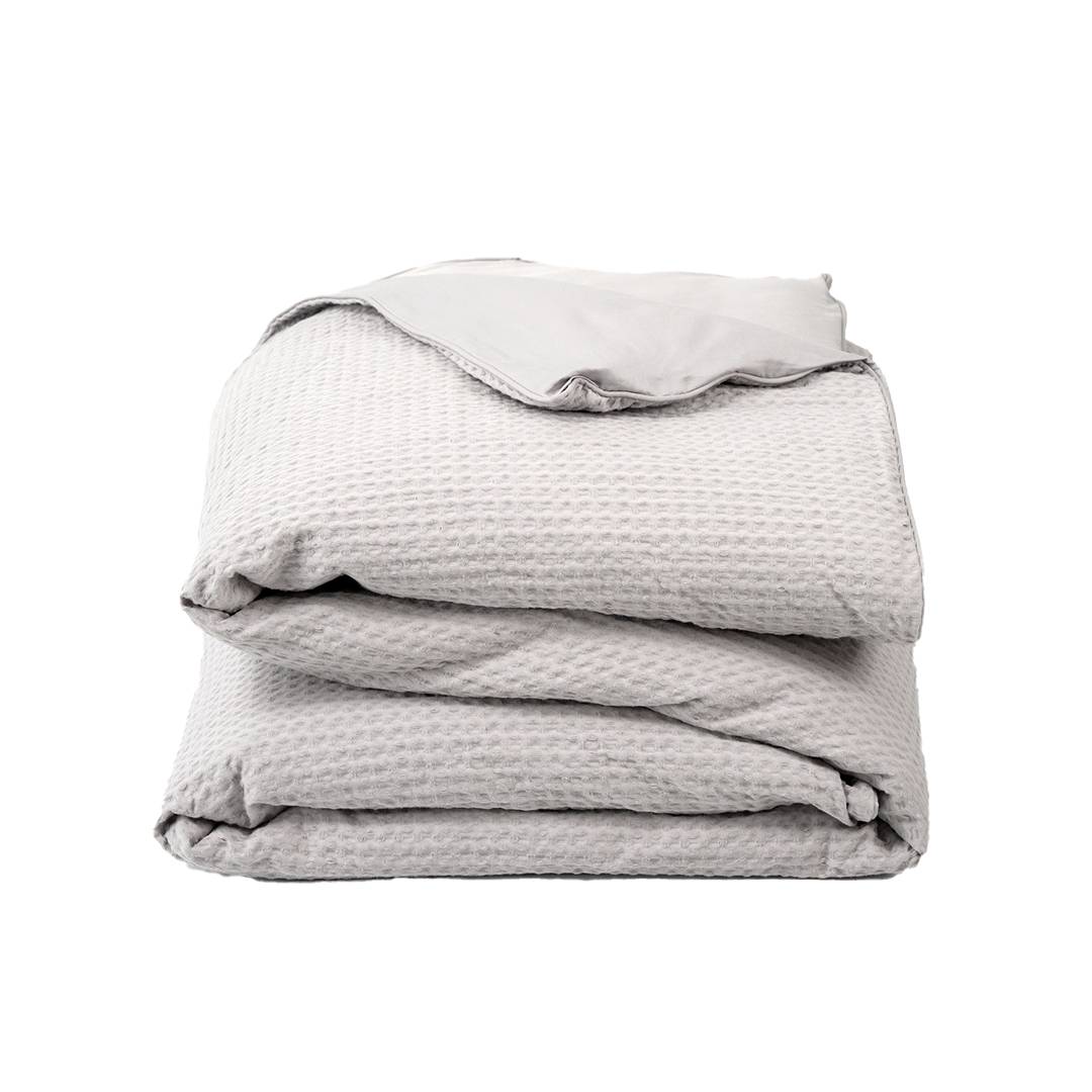 Cotton waffle duvet cover Waffle Whisper Grey (Clearance)