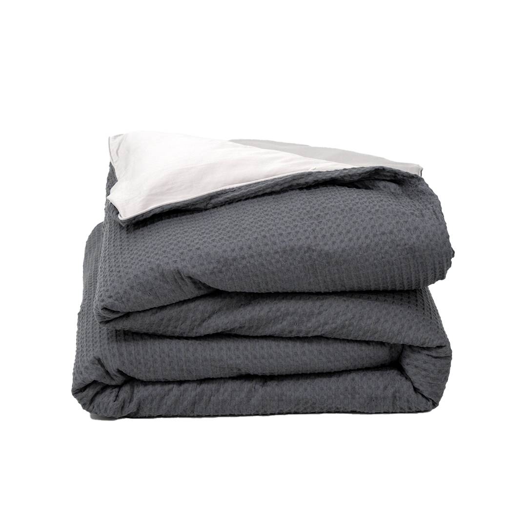 Cotton waffle duvet cover Waffle Whisper Shadow Grey (Clearance)