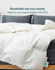Hotel-quality duvet quilt styled on a bed