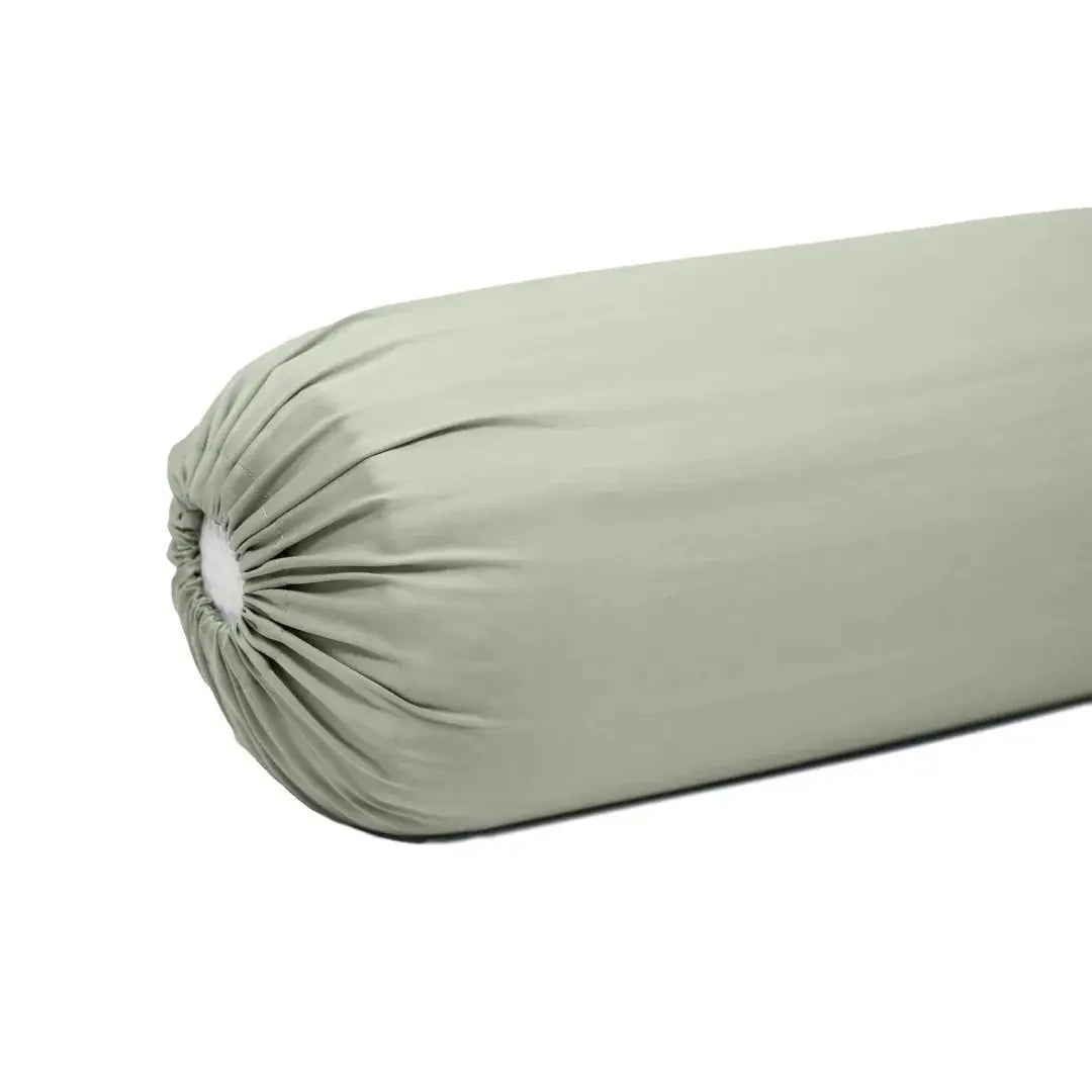 Extra-long staple cotton bolstercase Sage green