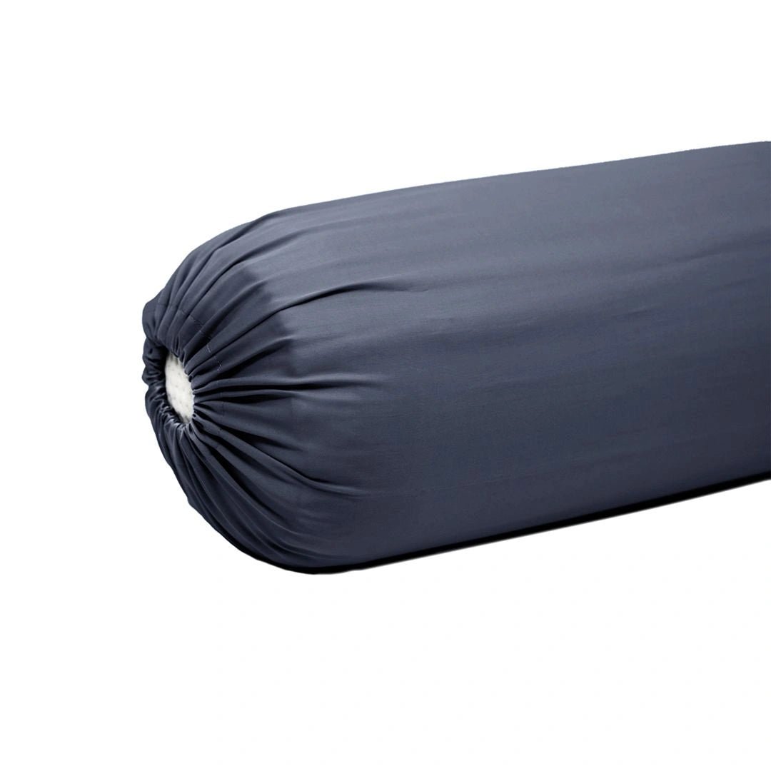 Extra-long staple cotton bolstercase in Stone.