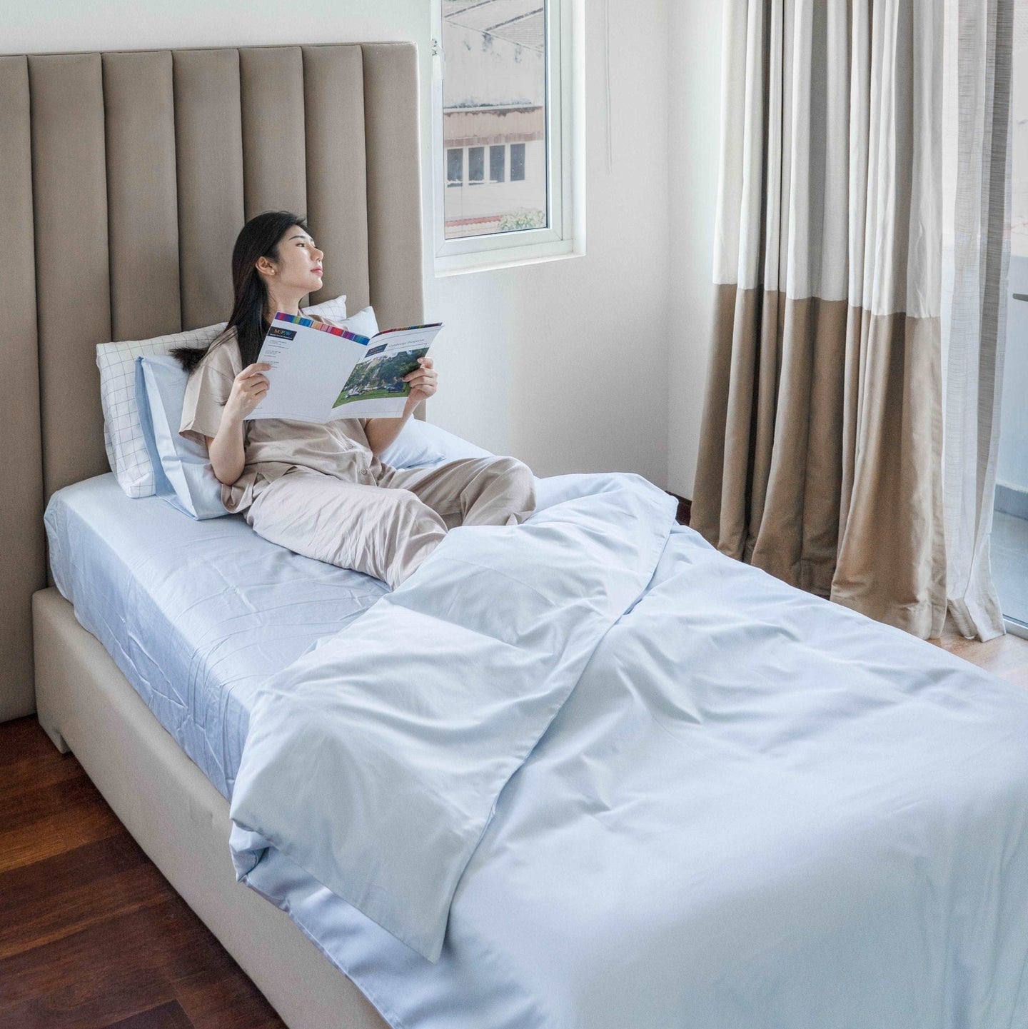Extra-long staple cotton fitted bedsheet set