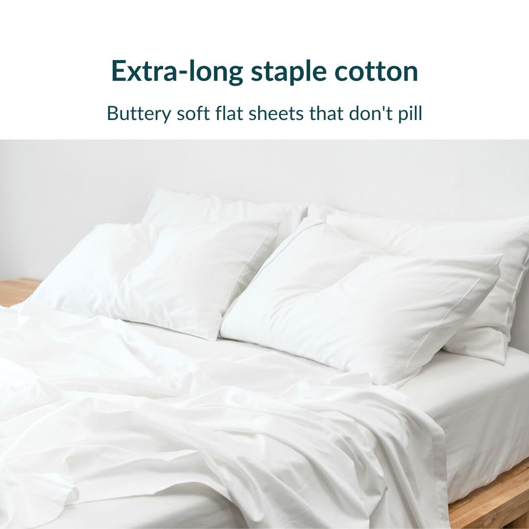 Extra-long staple cotton flat sheet
