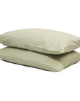 Extra long staple cotton pillowcases (x2) Sage green