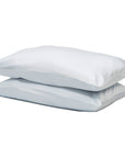 Extra long staple cotton pillowcases (x2) Misty Blue