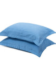 KAPAS LIVING cotton waffle pillowcase (x2) Ocean Blue (Clearance)