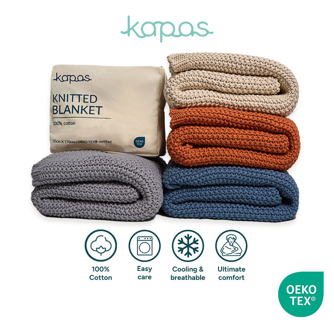 (New Arrival) 100% Cotton Knitted Blanket