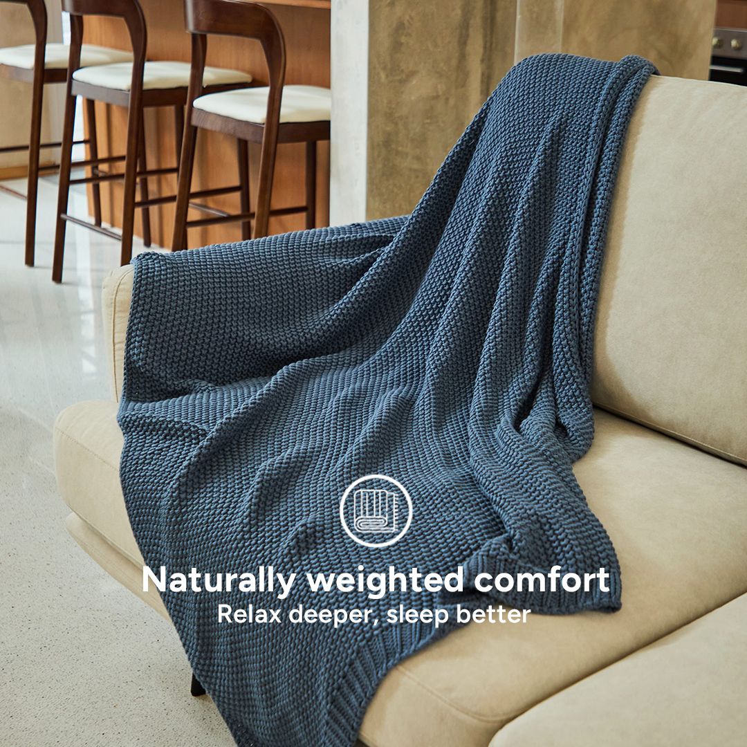 (New Arrival) 100% Cotton Knitted Blanket