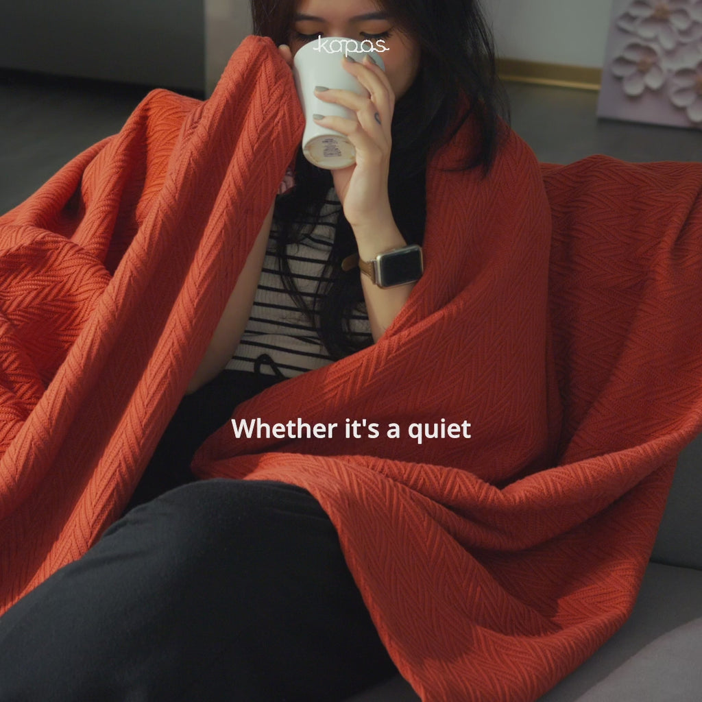 100% Cotton Herringbone Blanket